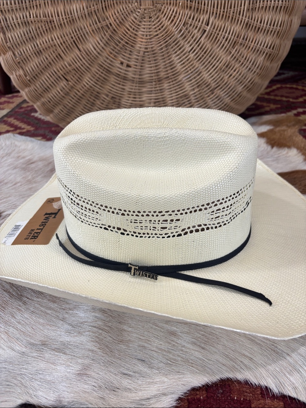 Twister straw, cowboy hat 7 7/8 - Picture 3 of 7